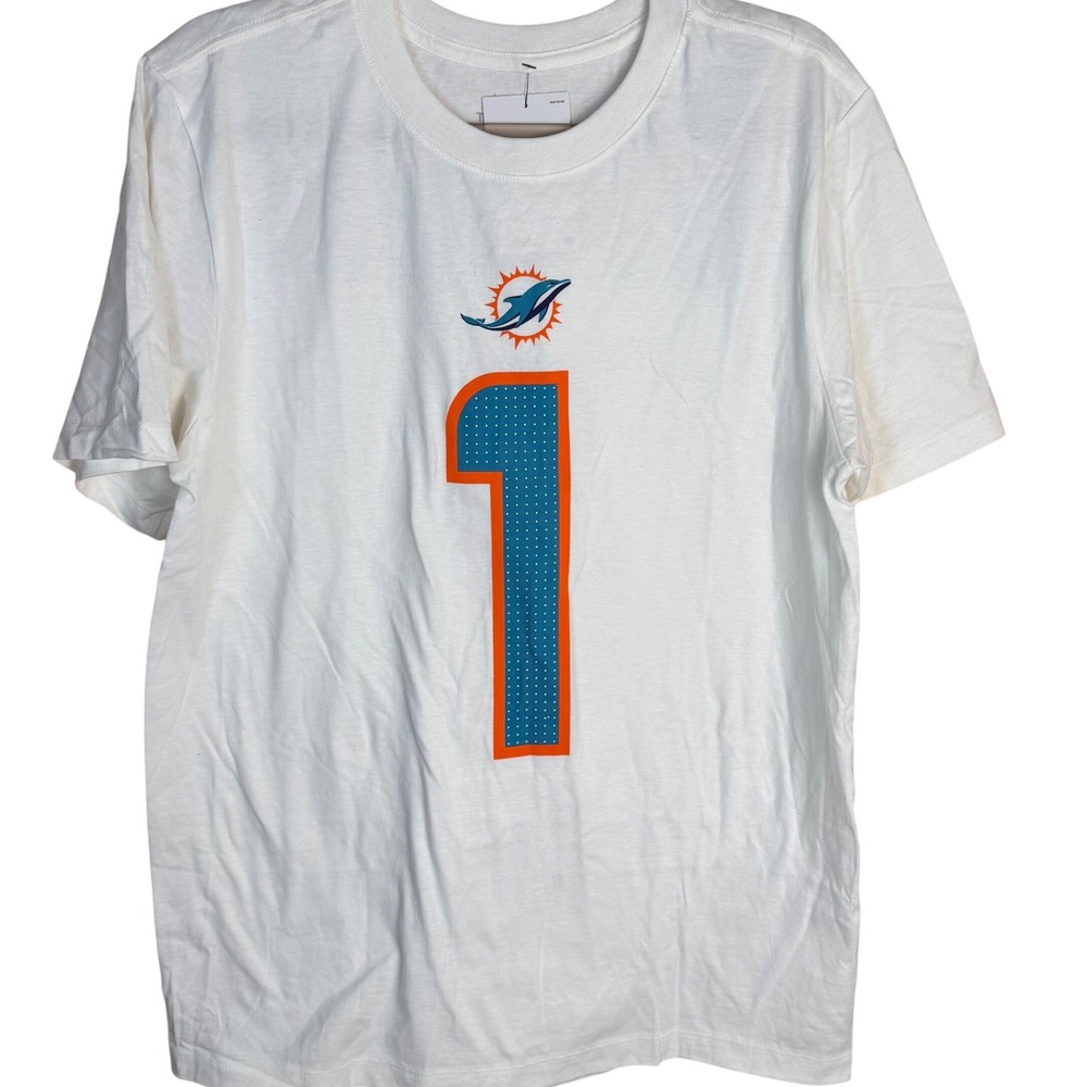Nike Miami Dolphins Tua Tagovailoa 1 White NFL T-Shirt Mens Medium NEW